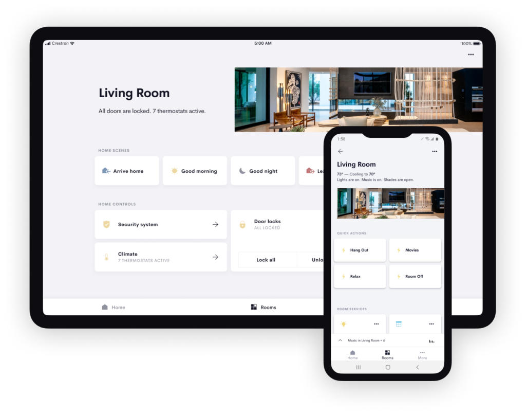 Homein brukergrensesnitt på iPad og iPhone